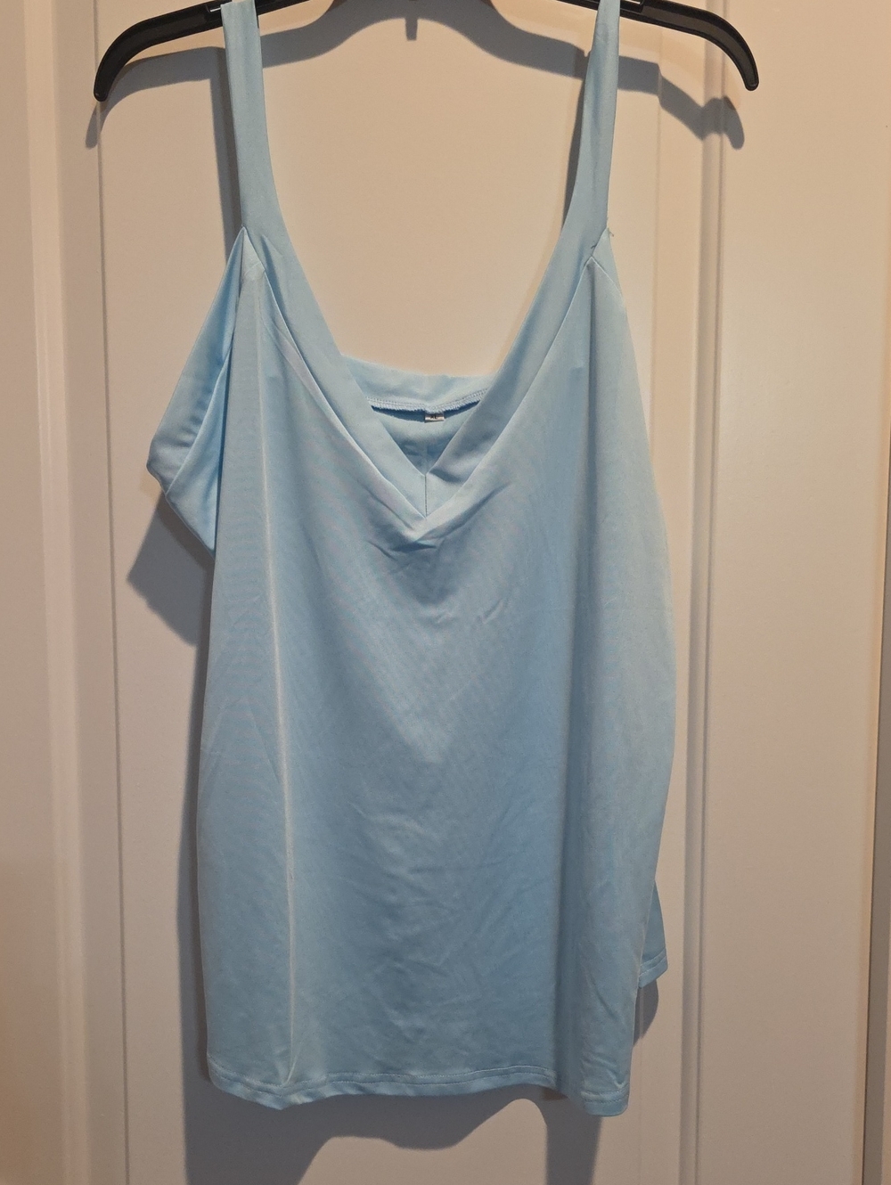 728 Women's Light Blue Satin Cowl Neck Camisole